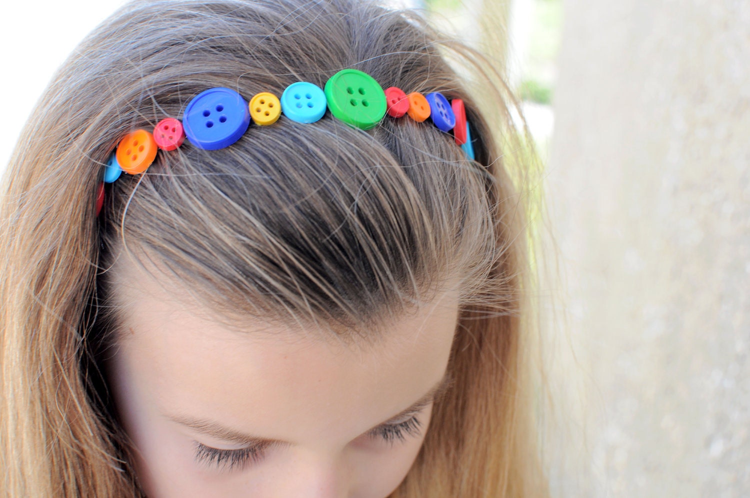 Multi-colored Button Headband, Perfect for Back to School - LittleCajunBowtique