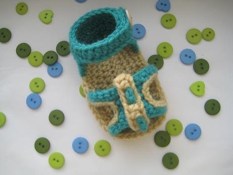 Crochet Baby Pattern , Peep-toe Sandals  (pdf pattern)