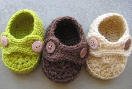 Crochet Booties Pattern ( pdf pattern), Boy's Striders-4 size