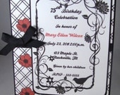 Classic Red & Black Poppy Invitation