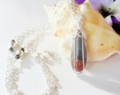 Jasper Pendant- Wire Wrapped- Serpentine- Gemstone Necklace- HandmadeJewelry