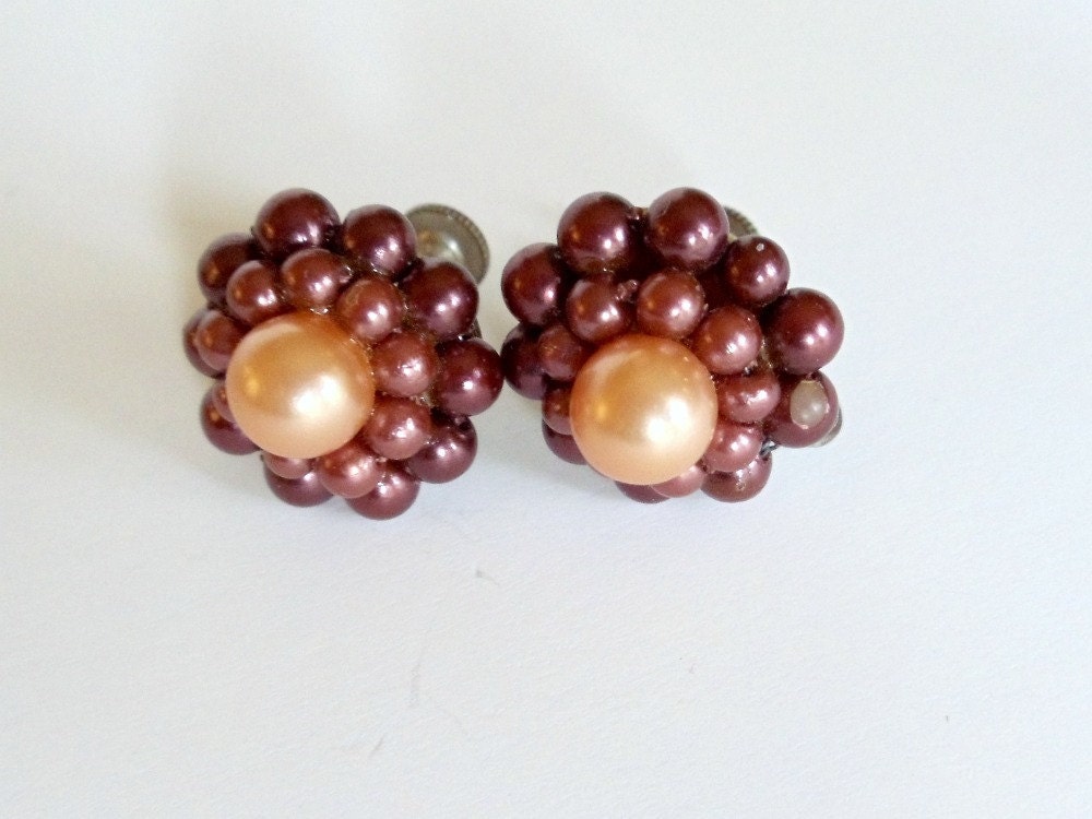 1950s Screw Back Earrings- Vintage- 3 Pairs-Pearls-Bows-Knots-Instant Collection