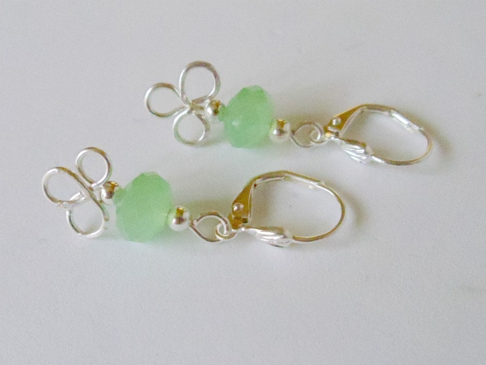 Wire Wrapped Earrings- Peridot- Silver Dangles-  Gemstone- Handmade Jewelry