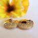 Gold Hinged Earrings- Vintage- Rhinestone- Hoops-  Stunning- Thailand