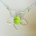 Wire Wrapped Daisy Necklace Set- Green Faceted-  2 Piece Set - Handmade Jewelry