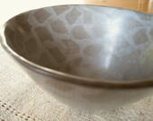 Grey tortoise-shell pattern bowl - stoneware porcelain, studio pottery