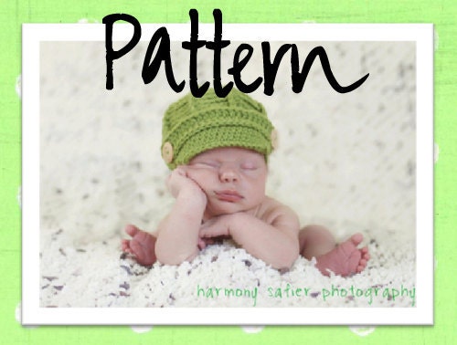 PDF Newsboy Hat PATTERN with BONUS Sizes - Baby Newsboy Hat - Newborn to 12 Month Sizes -Crochet Newsboy Hat -  by JoJosBootique