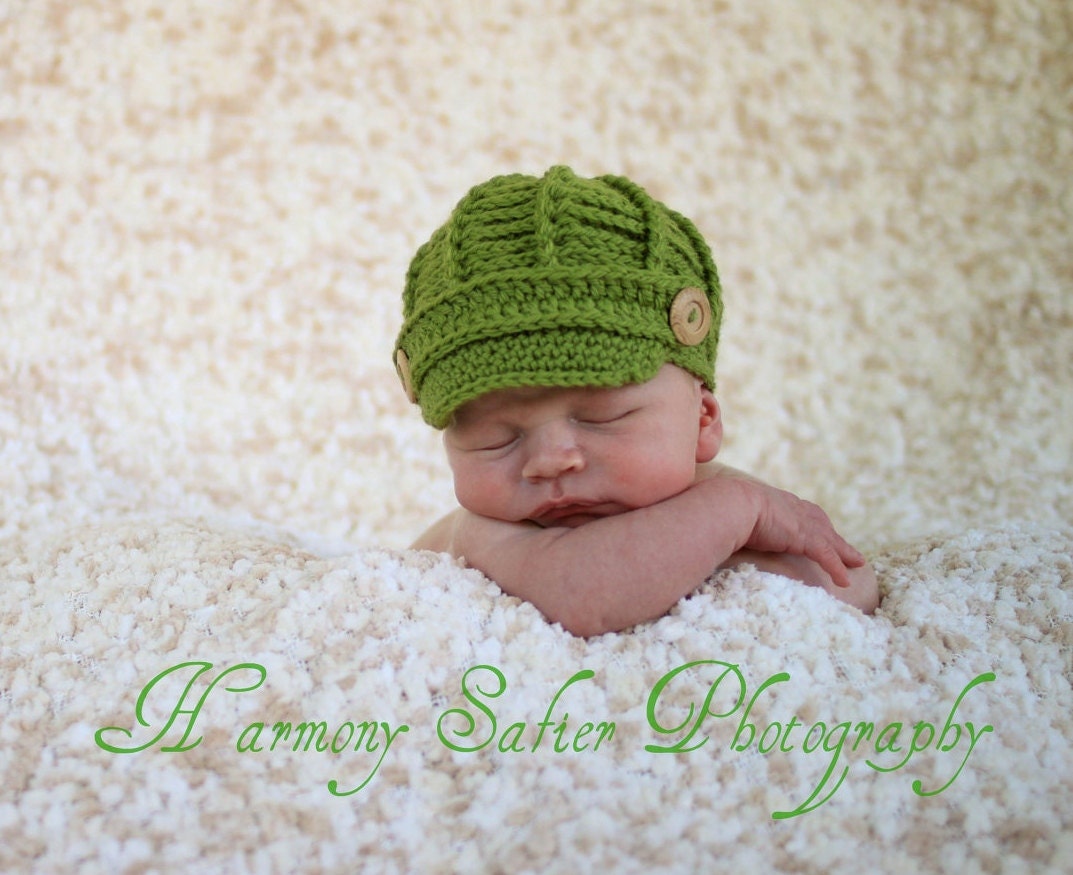 Baby Hat - Newsboy Hat - Baby Newsboy Hat - Photography Prop - by JoJosBootique