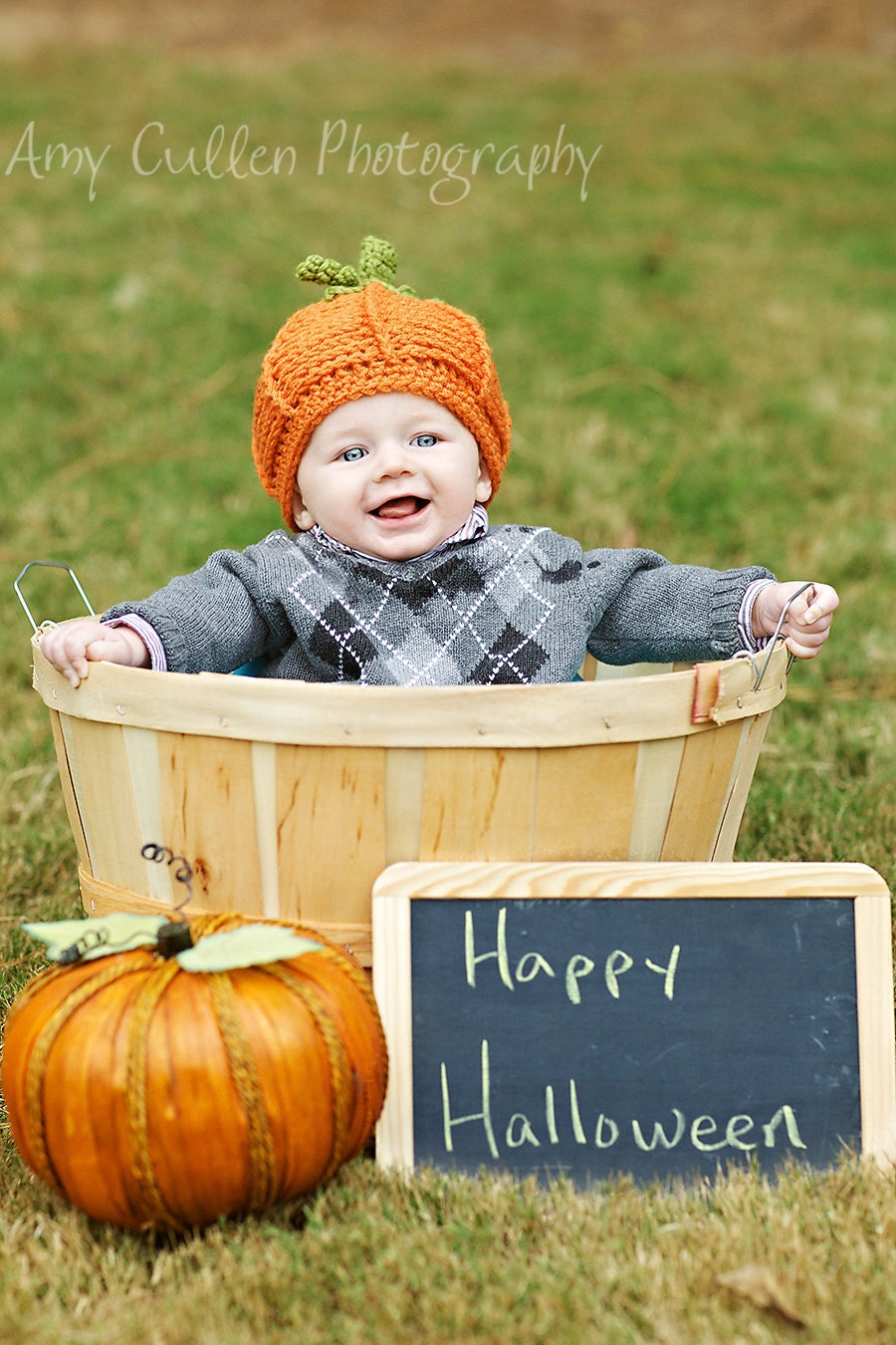 Baby Hat Pumpkin Hats - Twin Pumpkin Hats - Twin Set Halloween Costume Baby Hats -by JoJosBootique