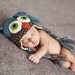 Owl Hat - Baby Owl Hat - 0 - 3 Month Owl Hat -Two toned Cute and Soft Earflap - by JoJosBootique