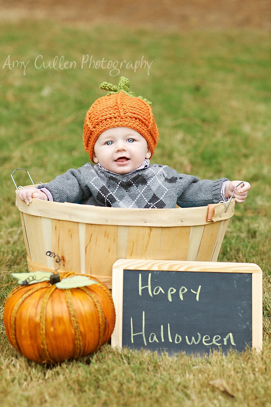 SALE - Save 15% -Pumpkin Hat - Baby Hat -Textured Pumpkin Hat -Newborn Baby Hat - by JoJosBootique
