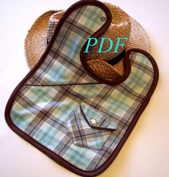 baby bib western Pattern INSTANT DOWNLOAD