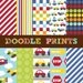 Digital Scrapbook Printable Paper Set - Transportation Design - Cars, Airplanes, Train. - Personal Use Only