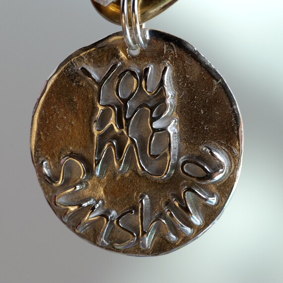 My sunshine  (012) ... Inspirational quote Silver pendant