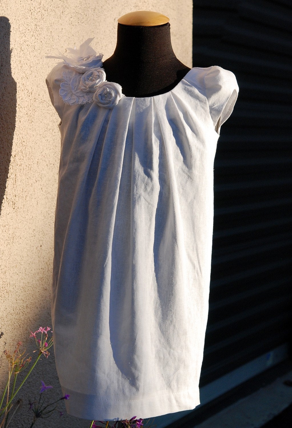 Linen Flower Girl Dress, "Kelly-Daydream", retro style, custom size