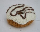 Joy Filled Donut Rattle for Babes - Ol' Fashion with White Glaze, Chocolate Drizzle