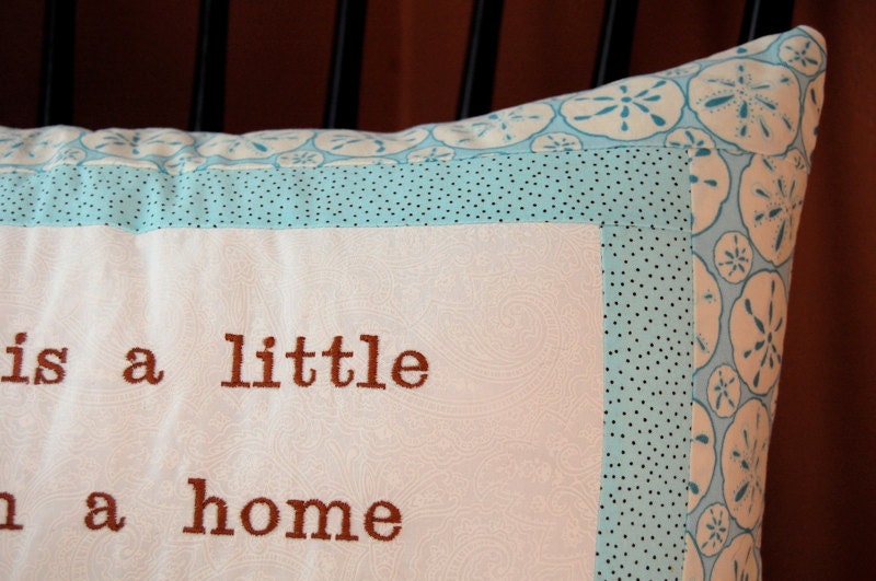 Beach Pillow, Sand Dollar, Nautical, Heaven is closer in a home by the sea