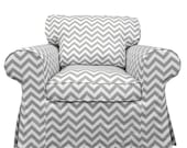 Custom IKEA Ektorp Armchair slipcover in Gray Chevron