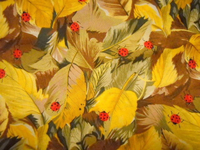 Printed Fabric with Lady Bugs