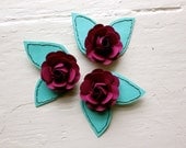 Paper Rose Hairpiece, Bride, Bridesmaid, Green, Fuchsia
