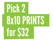 Art print sale: Pick any two 8x10 prints for 32.00
