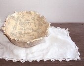 Handmade Shredded Paper Bowl - Vintage Book Pages