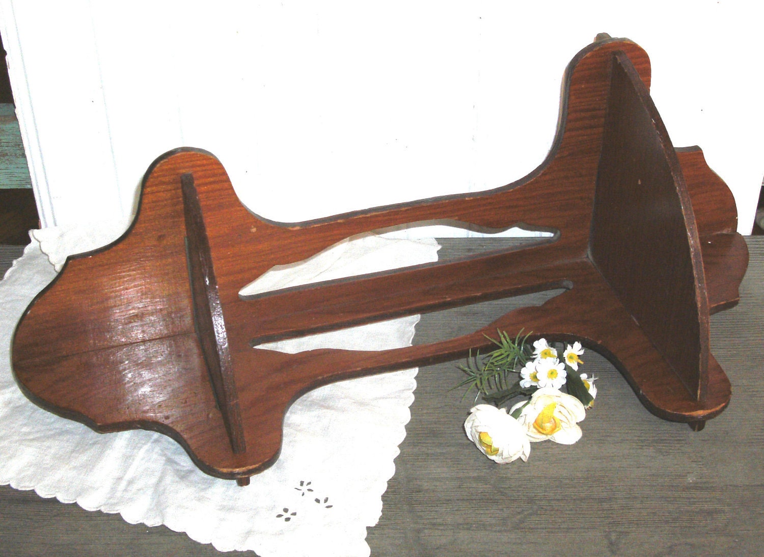 Vintage Wood Corner Shelf