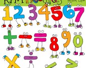 COMBO PACK Rafa's Math Monsters Digital Clip art and black line stamps