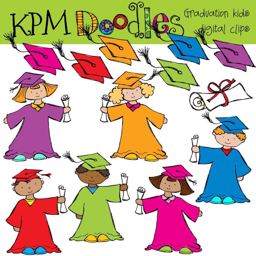 INSTANT DOWNLOAD Graduation Kids Digital Clip art