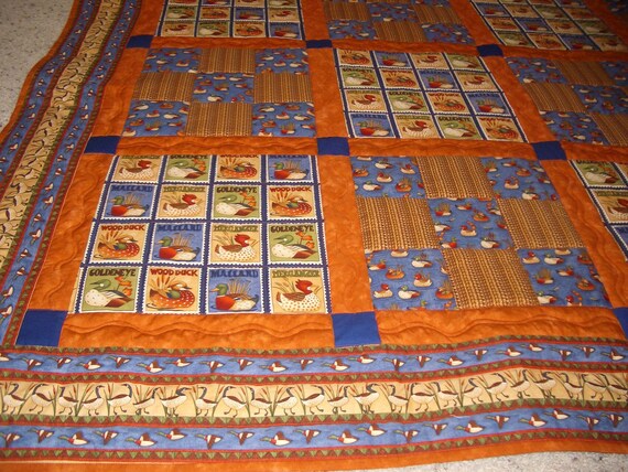 Autumn Quilt with Ducks 82 1/2 X 96 inches