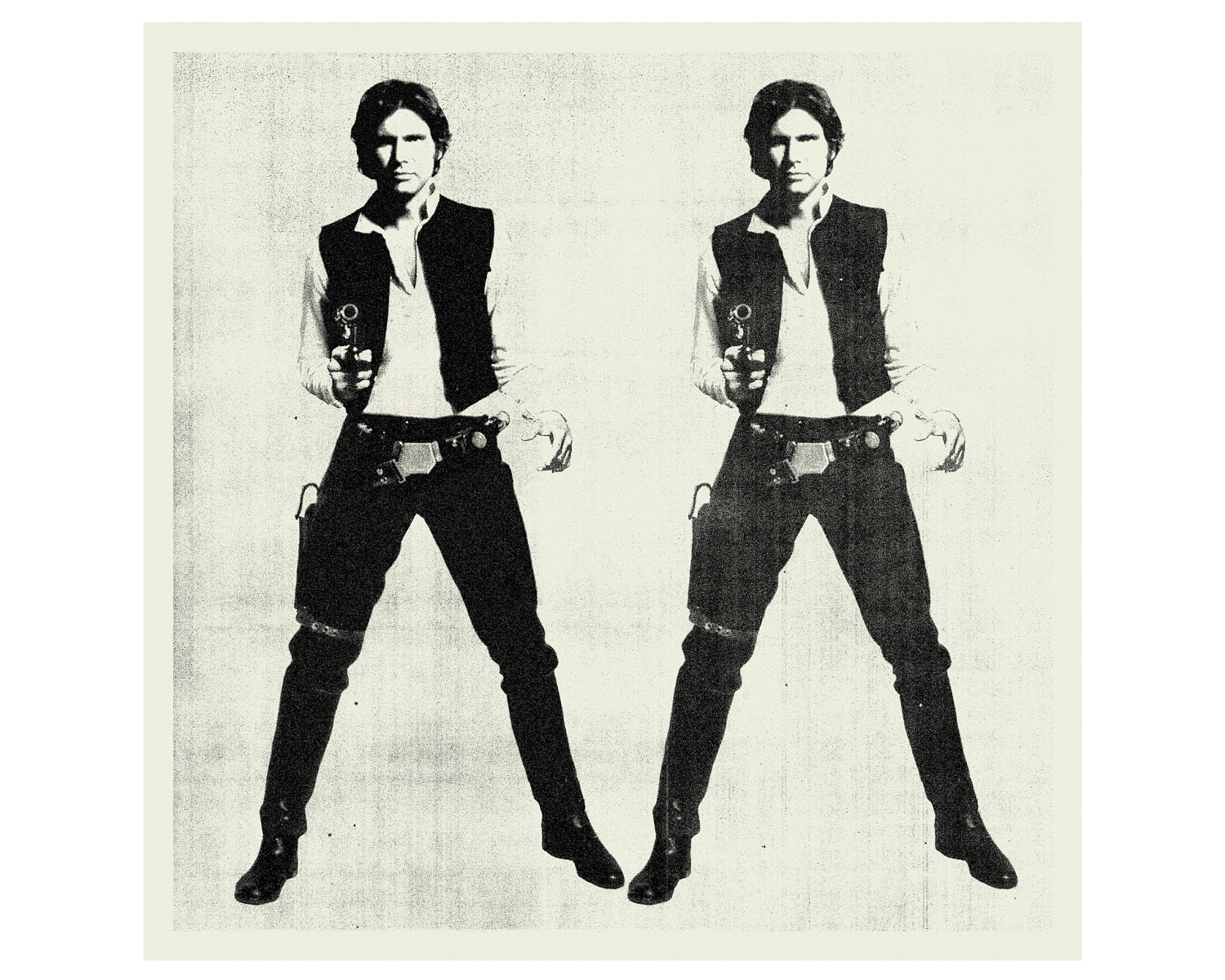 Star Wars, Han Solo 24 x 24 Handprinted Silkscreen Art Print, SPACE COWBOY, Modern Poster, Vintage Style