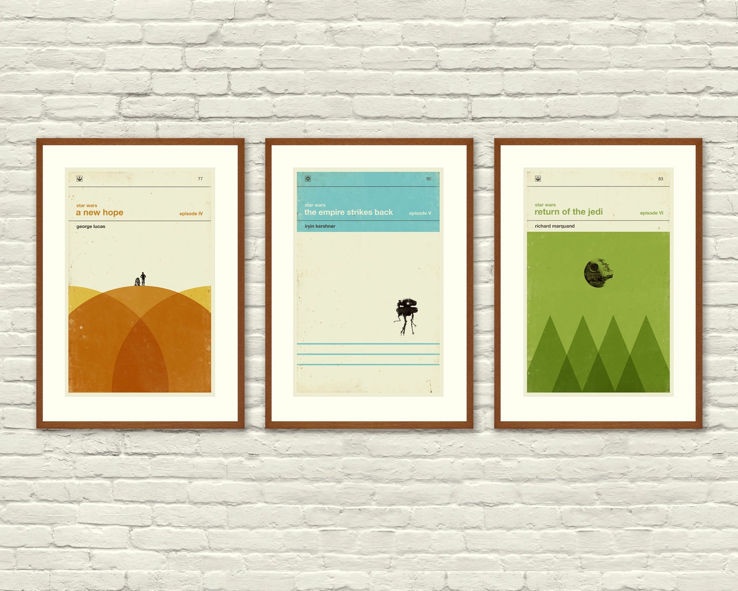 STAR WARS Inspired Poster, Art Print Movie Poster Series - 12 x 18 Minimalist, Graphic, Mid Century Modern, Vintage Style, Retro Home