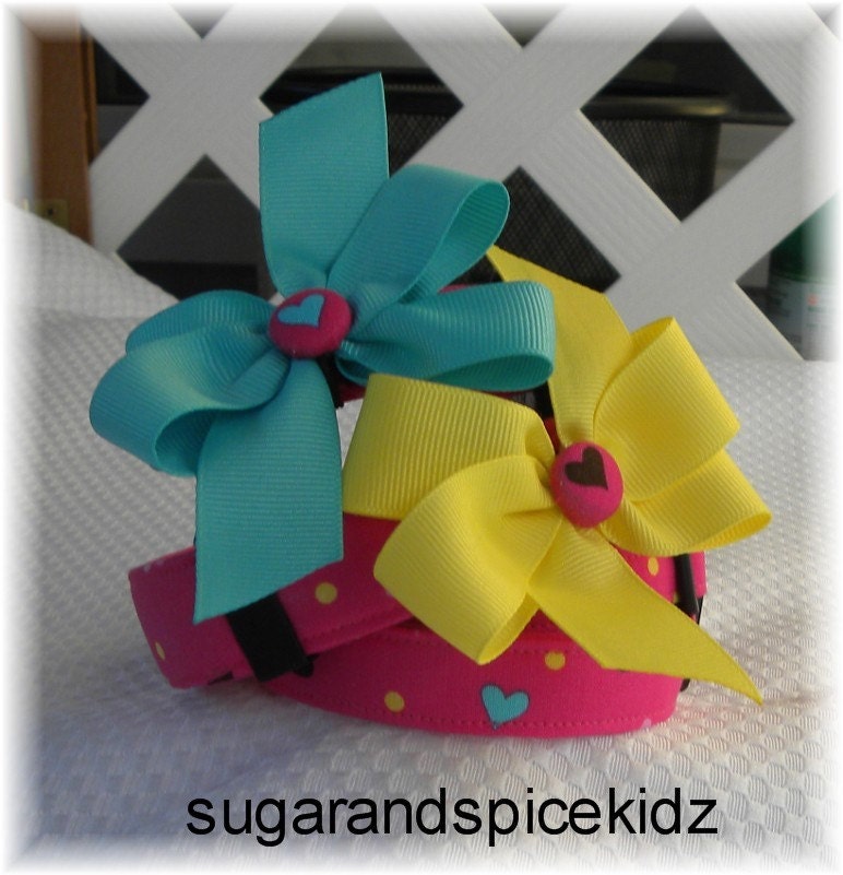 Dog Collar Hot Valentine's Day Colorful Heart Love Dog Collar w Bow Size  SMALL Adjustable Dog Collar with D Ring