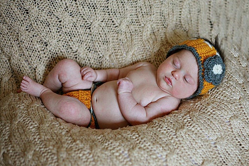 Crochet Diaper Cover with matching Head Wrap set, features a 2 layer flower and bow- Gold, Grey and Ivory