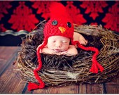 Newborn Photo Prop Baby Cardinal Hat