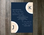Printable Wedding Invitation - Blue Circles Initials