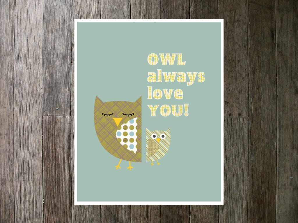 Printable Art Print - Owl Always Love You 8x10