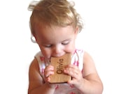 Baby toy wood teether smart phone baby geek fun teething play personalized