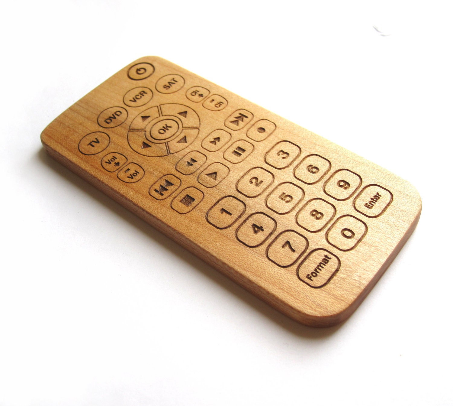 TV Remote control toy - wood teether for baby teething geek techie