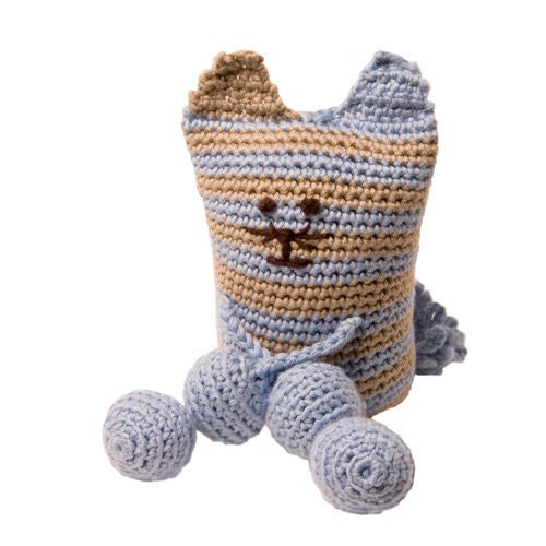 FREE SHIPPING Eco-friendly, Organic Baby Toy - Squishi Cat  (baby shower gift, special occasion baby gift)