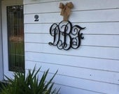 Wooden Monogram Script  Individual or Family Initial Monogram Décor - 18"