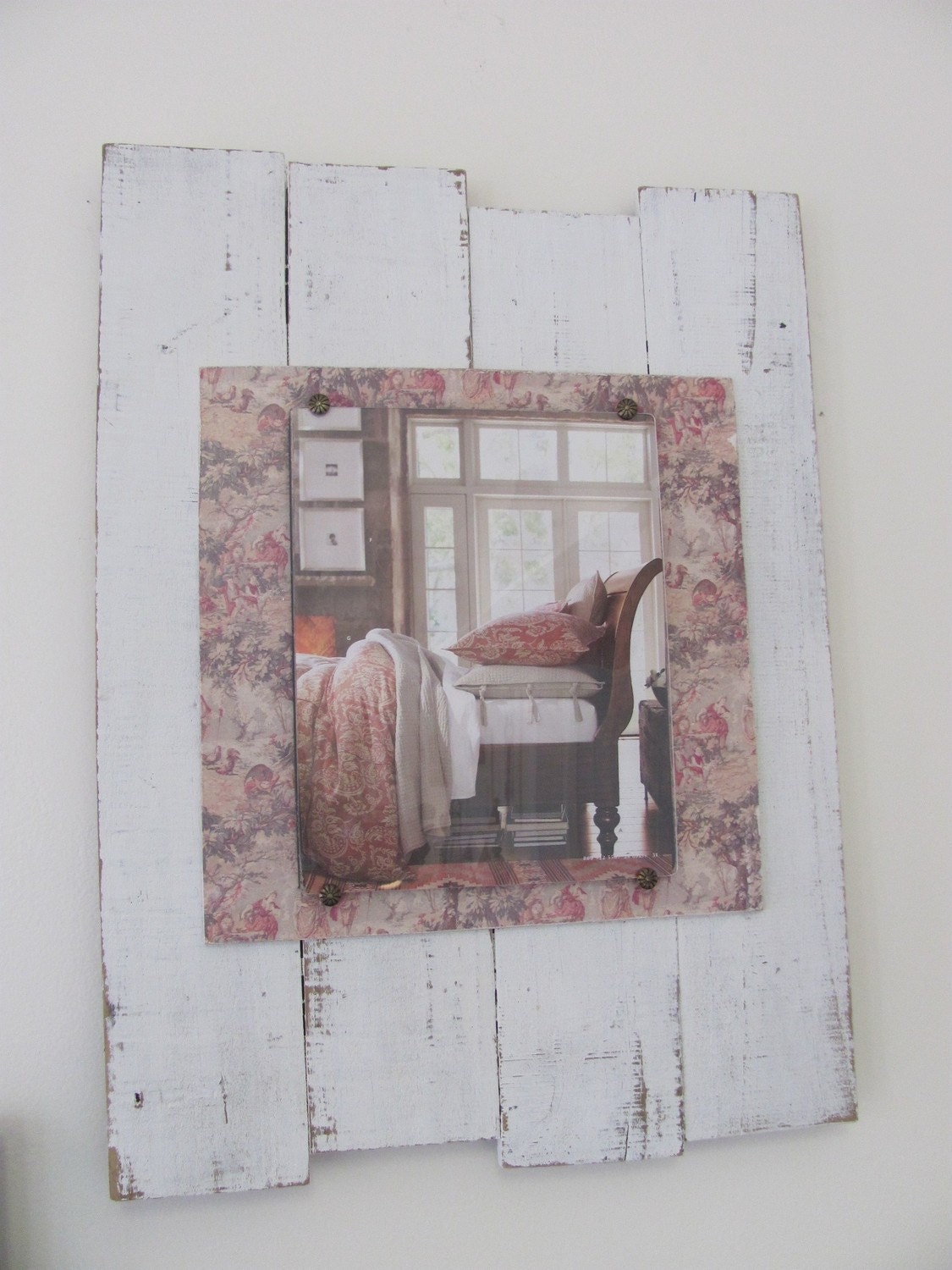 White Washed Up Cycled Reclaimed Wood Plank Picture Frame - Pottery Barn Inspired - Home Decor - Rustic - Shabby Chic