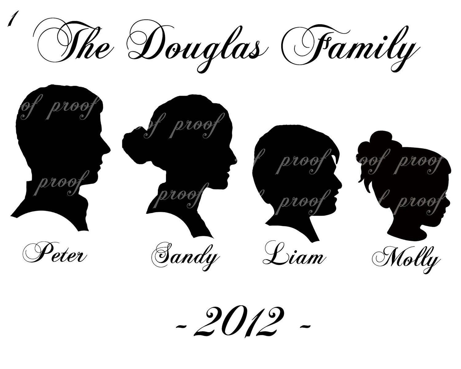 Custom Family Silhouettes - Print-It-Yourself
