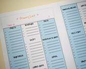 GROCERY LIST- half page printable PDF template tangerine
