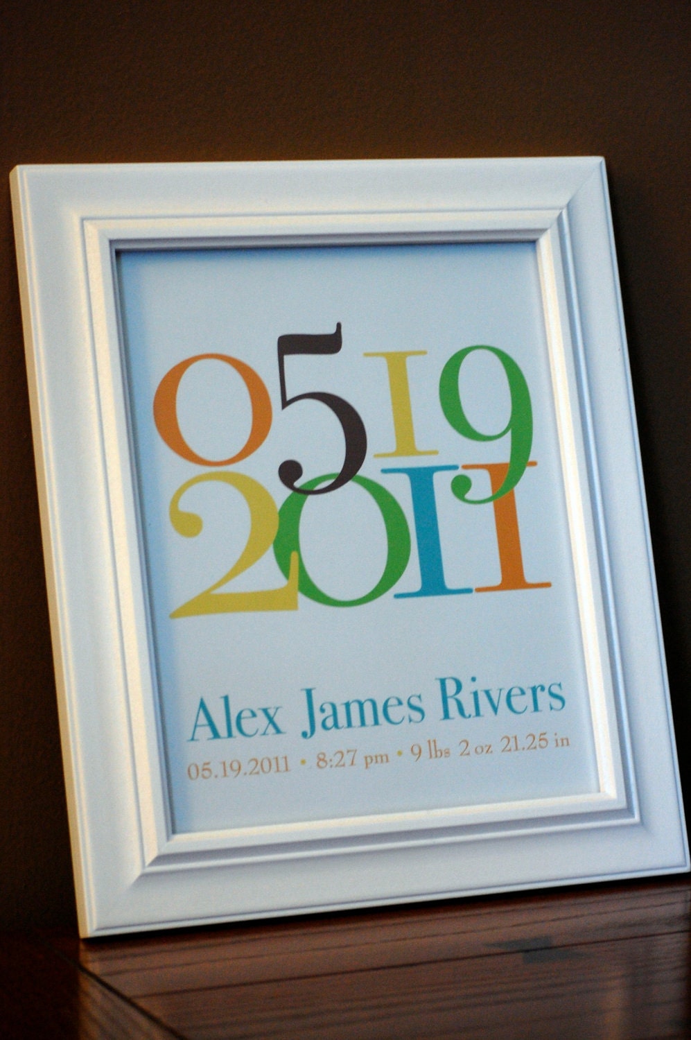 Custom Personalized Baby Name Birth date Print (Boy)- 8"x10"