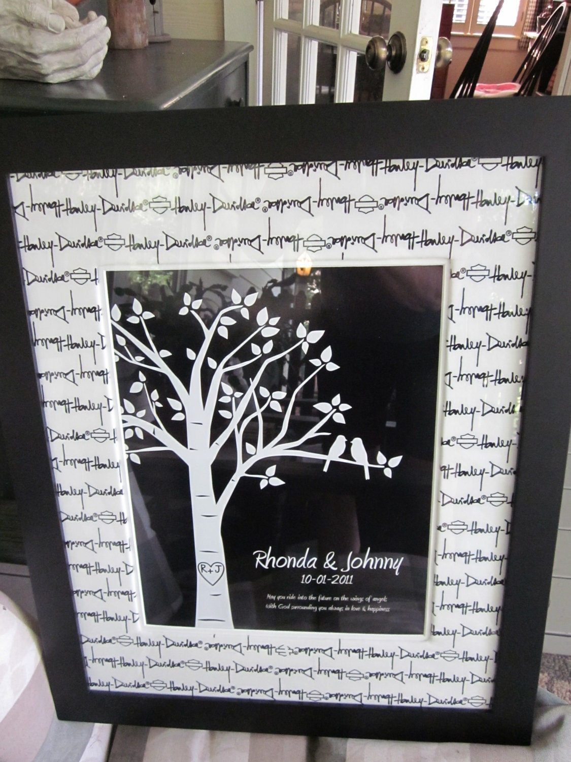 Personalized Custom Love Bird Wedding Family Tree - Art Family Tree Poster Print - 11x14