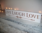 LIVE, LOVE LAUGH - Ready to ship - Living room art, baby boy's nursery sign, art for the kitchen