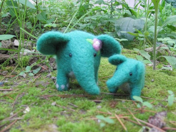 Elephant mama and baby