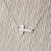 Sideways Cross Necklace - Sterling Silver Cross with Matte Finish on Sterling Silver Chain