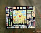 Gratitude Mosaic ACEO - Whimsical Mixed Media Art, eco-friendly
